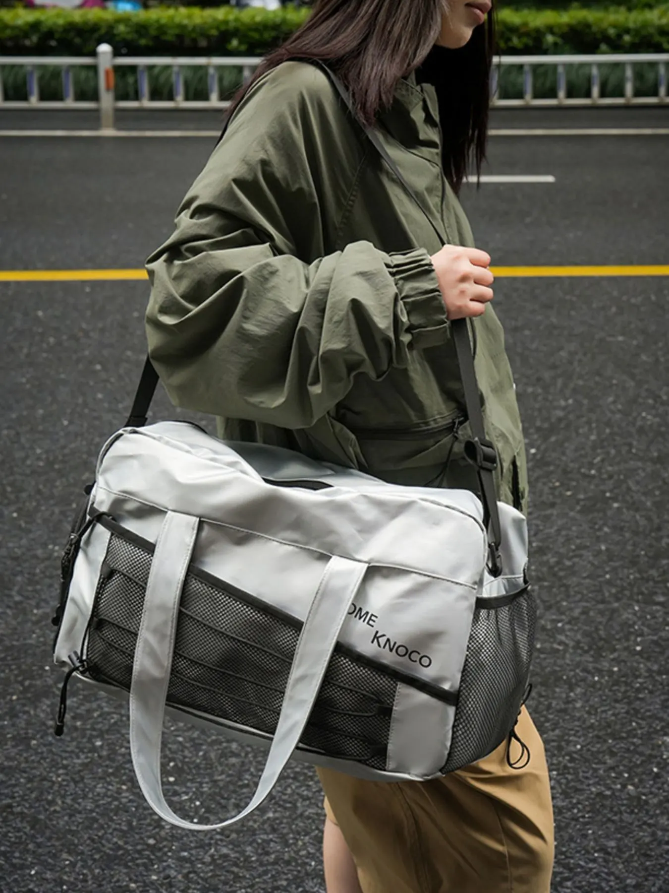 Lightweight Duffel Bag with Mesh Pockets